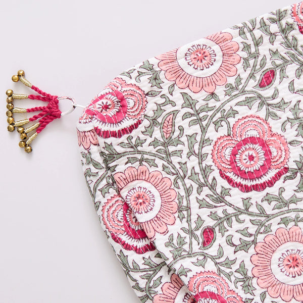 Pink Lisbon Floral Quilted Pouch