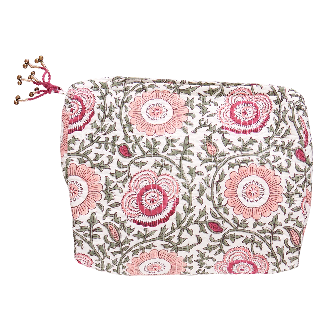 Pink Lisbon Floral Quilted Pouch