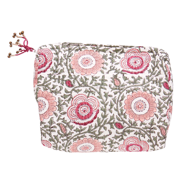 Pink Lisbon Floral Quilted Pouch