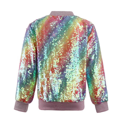 Shimmer Rainbow Sequin Bomber