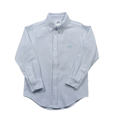 Carter Oxford Shirt - Light Blue Seersucker