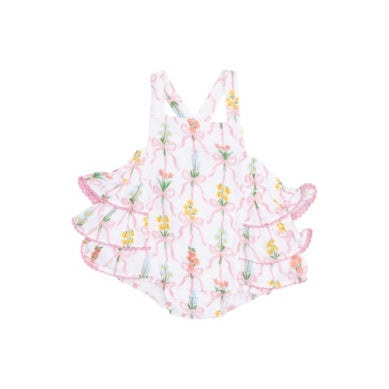 Ribbon Bouquets Ruffle Sunsuit