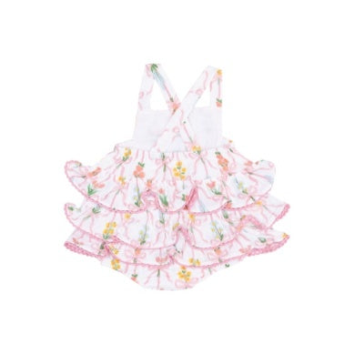 Ribbon Bouquets Ruffle Sunsuit