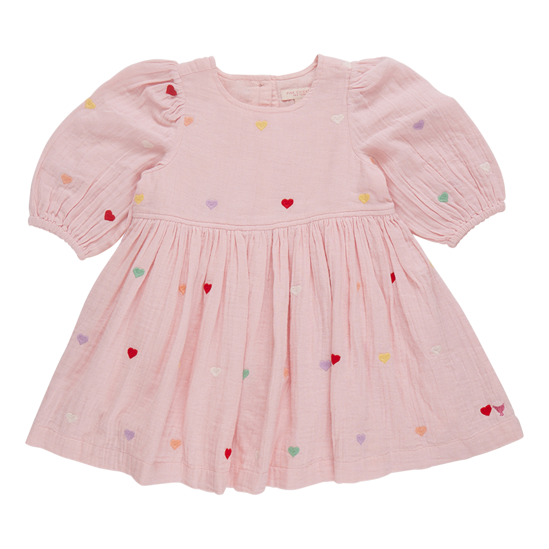 Brooke Dress - Candy Heart Embroidery