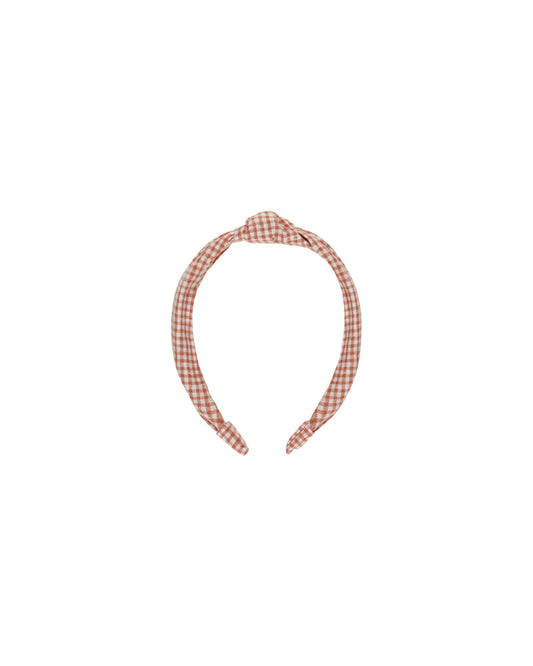 Knotted Headband - Poppy Gingham