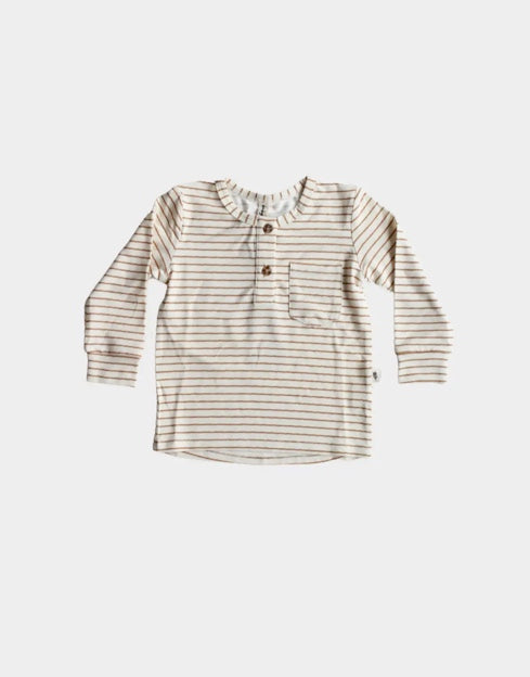 Henley Stripe Shirt - Butterscotch Stripe