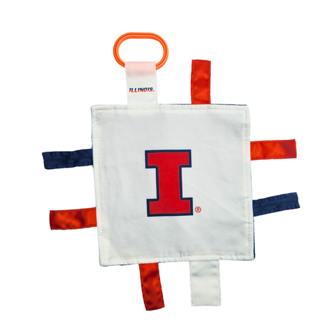 Baby Jack Distribution - Illinois Fighting Illini Stroller Tag Toy Learning Lovey: 8x8 Crinkle Sqiare