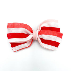 Little Ella Rae - Valentine Stripe Gauze Bow